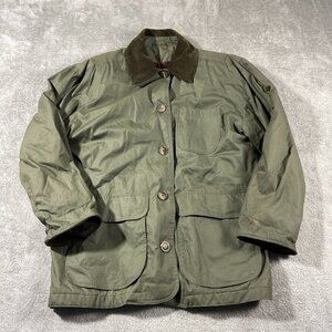Vtg Portrait Chore Jacket Sportsman Brown Green M Shacket Button‎ Down Utility